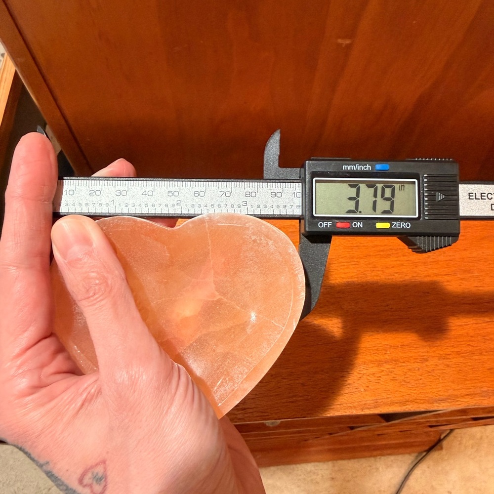 Peach Selenite Heart Bowl - Picture 2 of 3